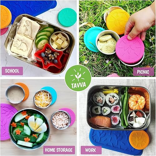 Miniatura 5 de TAVVA 3 recipientes de condimentos de 1.7 onzas con tapas, a prueba de fugas, con tapas de silicona, sin BPA, aptos para lavavajillas y congelador,