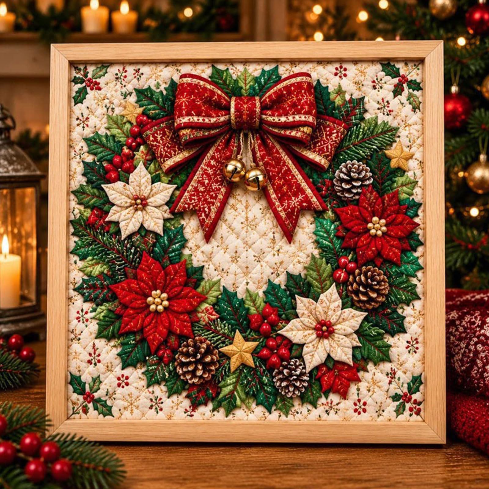 DIY Christmas Kinusaiga Fabric Art Kit for Adults, 3D Fabric Poke Art Kit