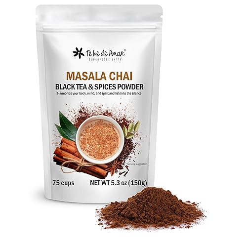 Miniatura 2 de MASALA CHAI Té negro orgánico y especiasTE HE DE AMAR Net WT 5.3 oz (150g) - 75 tazas. Té negro orgánico certificado, canela, cardamomo, jengibre,