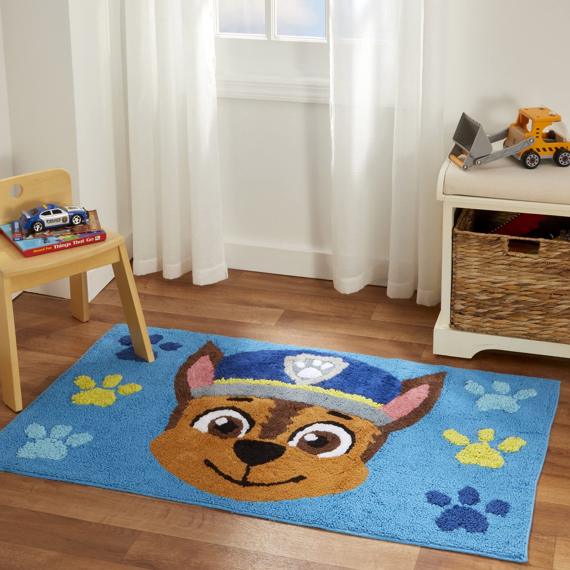 Paw Patrol Chase Kids Accent Rug, 48" x 30", Tufted Cotton