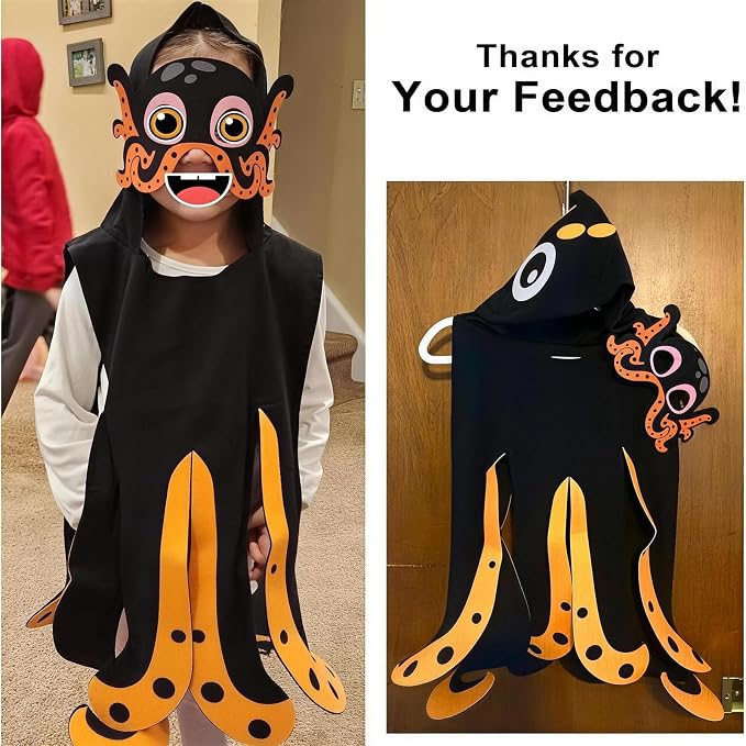 Disfraz de Pulpo para Niños, Fantasía infantil, Juego de disfraces, Animal marino, Regalo cumpleaños Navidad, 3+ años niños y niñas miniatura 3
