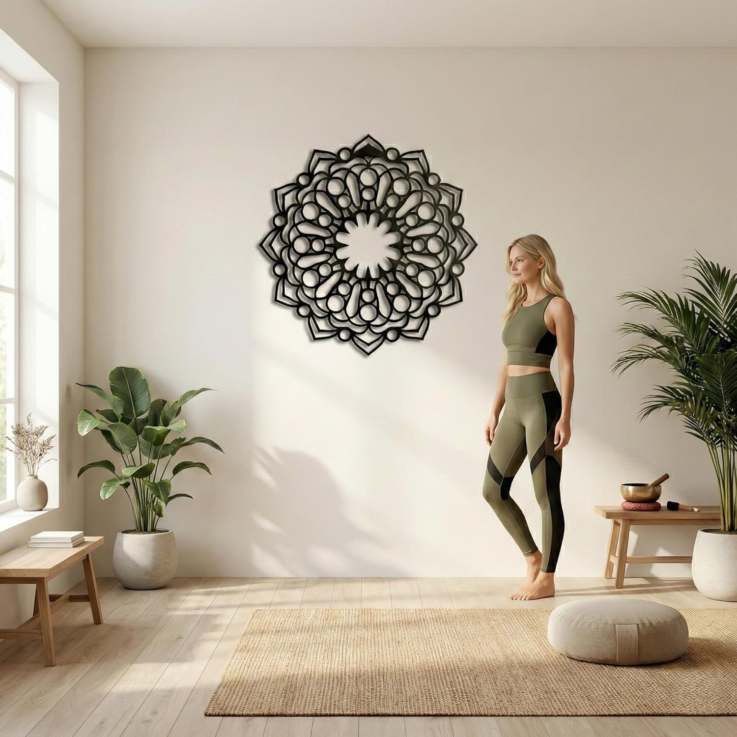 DEKADRON Metal Mandala Wall Art - Mandala Design - Wall Silhouette Metal Wall Decor, Office Decoration, Bohemian Art, Interior Decor, Metal Sculpture (17" W x 17" H / 44x44 cm)