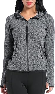 AMZSPORT Women's Running Jacket, Sports Jacket, Long Sleeve Training Jacket, Sweat…