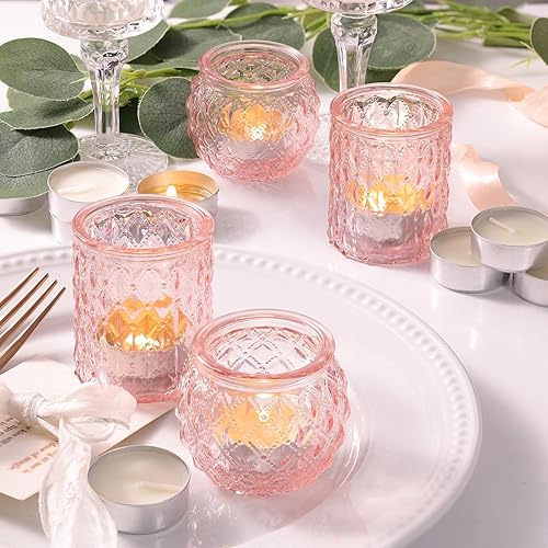 Miniatura 14 de DARJEN 12 piezas Portavelas votivas doradas - Portavelas de vidrio para centro de mesa, portavelas de té de vidrio para despedida de soltera, Dorado