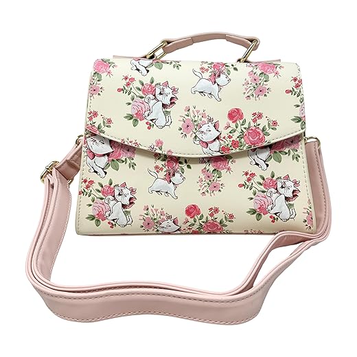 Loungefly Disney The Aristocats Marie AOP Floral Print Crossbody Satchel Handbag Purse