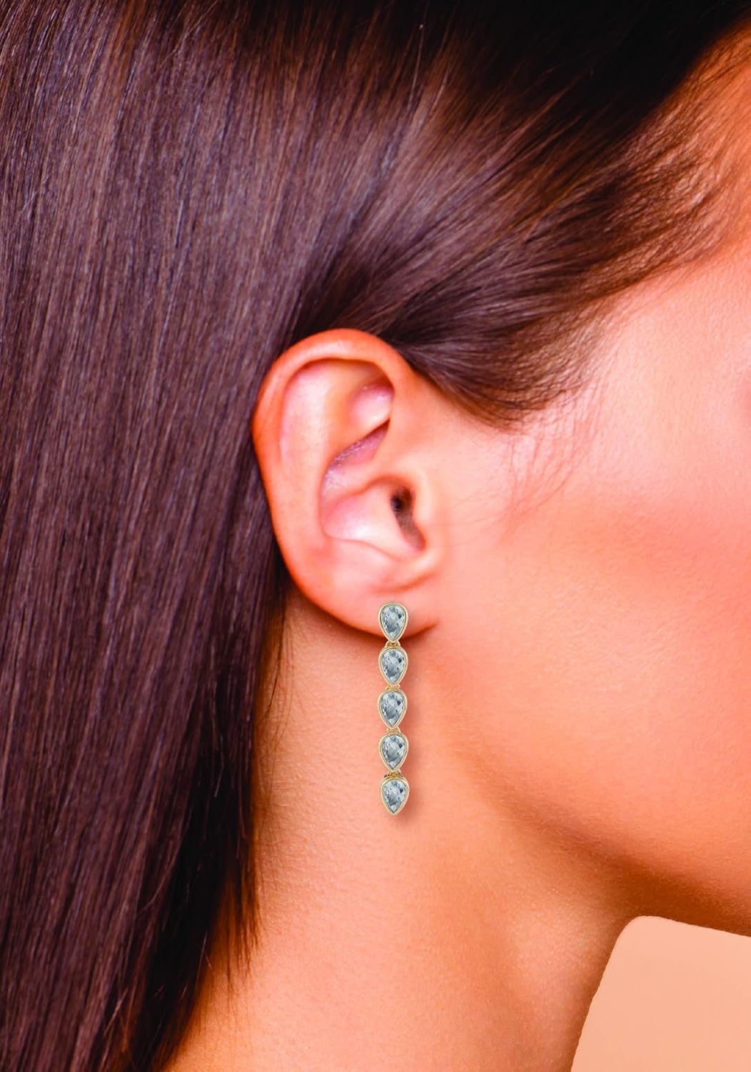 Daisy Fuentes Gold Tone Linear Teardrop CZ Earrings - Image 4