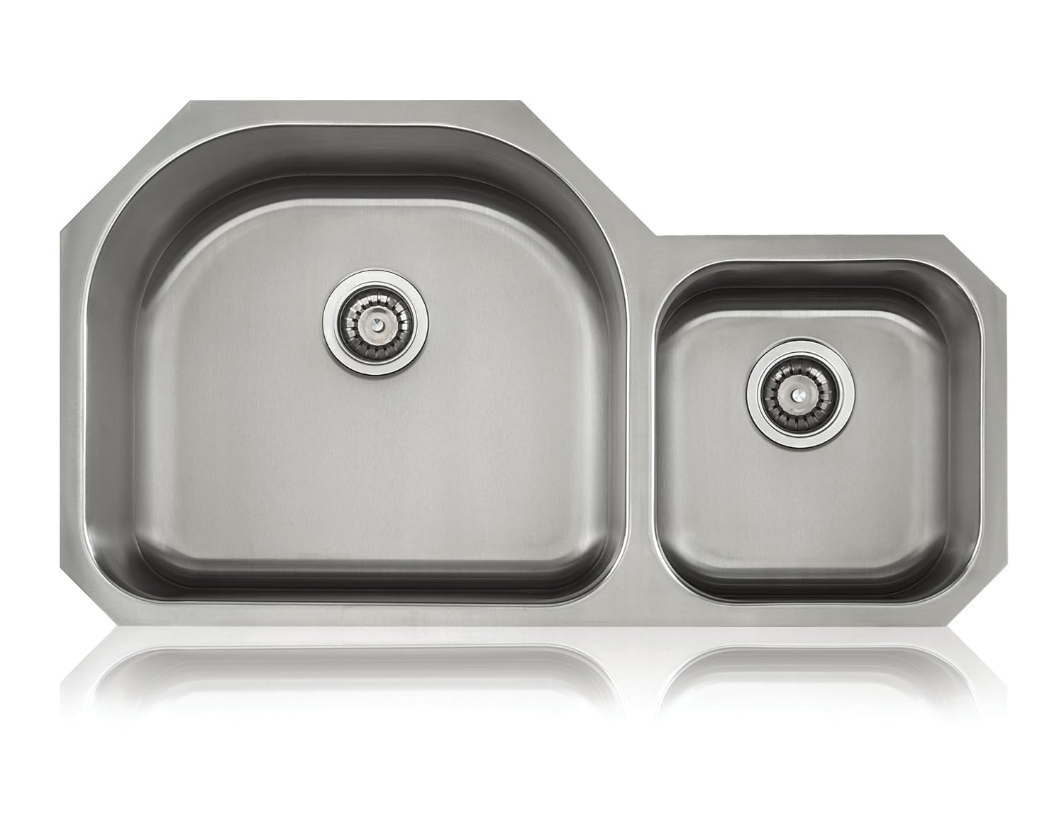 Lenova SSCLD9L 18Gauge Stainless Steel Classic Unequal Double Bowl