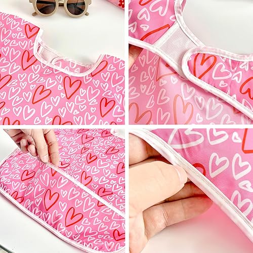 Miniatura 5 de PandaEar Paquete de 5 baberos de manga larga para bebé, babero impermeable de manga completa para bebés de 6 a 36 meses