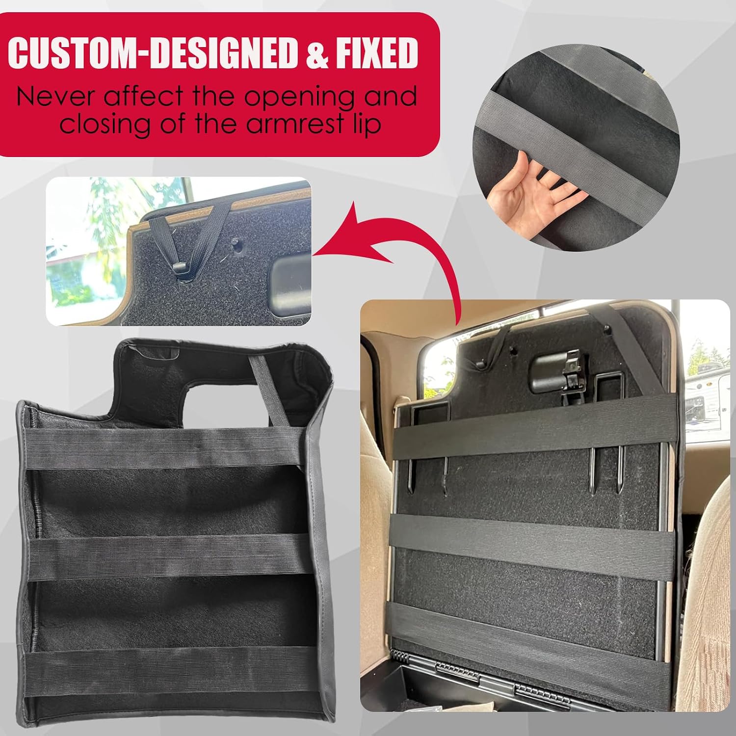 Center Console Cover for Ford F250 F350 F450 Super Duty 1999-2001, Jump Seat Console, PU Leather Armrest Cushion Pad for Ford F250 F350 F450 Interior Accessories (Not for Bucket Seat Console)
