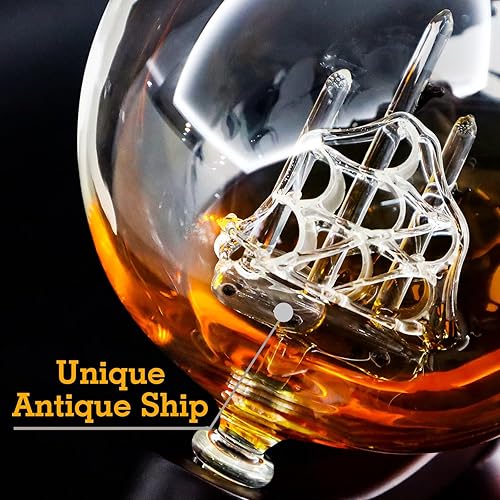 Miniatura 2 de Juego de decantador de whisky con 2 vasos de globo, regalos únicos para el día del padre, hombres, papá, esposo, abuelo, juego de decantador de