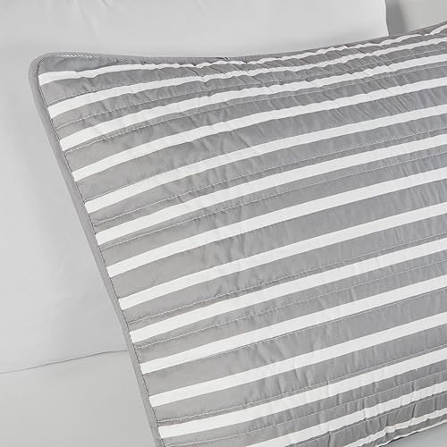 Vista 4 de Intelligent Design Paul - Juego de edredón reversible, diseño moderno de rayas casuales para todas las estaciones, juego de ropa de cama