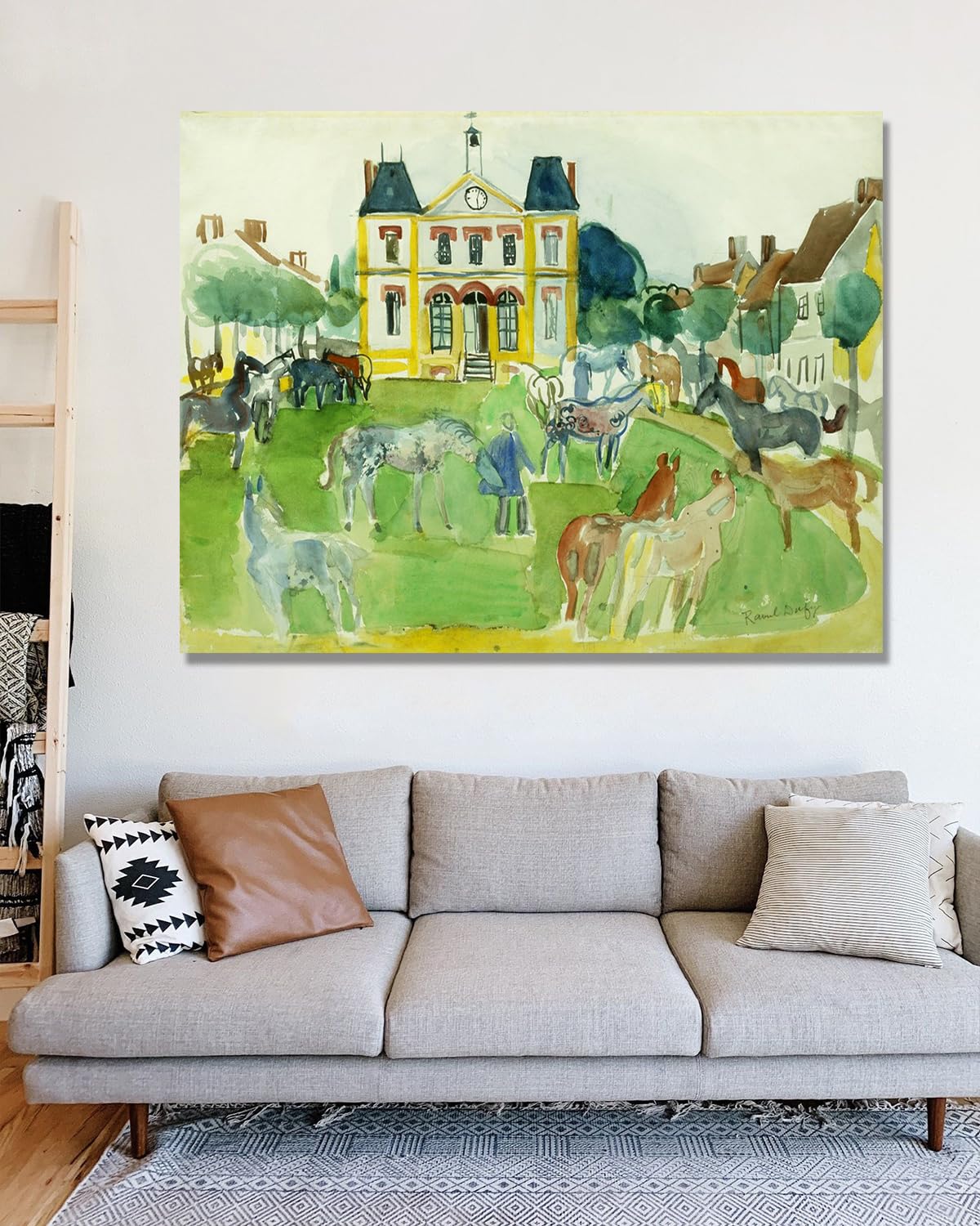 NHLDZYH Raoul Dufy Prints, (bez tytułu 53), plakat podróżny w stylu vintage, sztuka impresjonistyczna, obraz ścienny na płótnie do dekoracji domu, 30 x 40 cm, tylko płótno