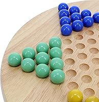 Vista 5 de WE Games Juego de damas chinas de madera maciza con canicas de vidrio - 11.5 pulgadas