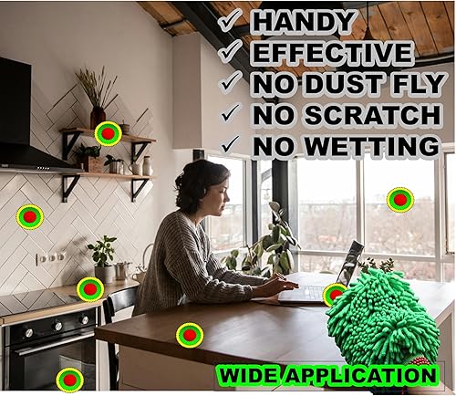 Miniatura 2 de Manopla para limpiar el polvo, toallitas de felpilla modificada, un plumero sin polvo para superficies sensibles, una herramienta de limpieza
