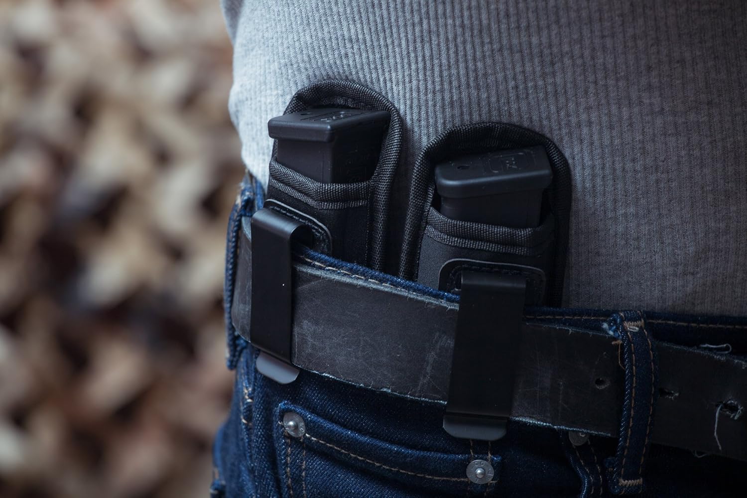 2-Pack Universal Magazine Holster IWB Clip | 9mm .40 .45 | Mag Holster For Glock 19 43 17 Sig 1911 S&W M&P | Fits Any 7 10 15 Round Clips For All Pistols | Gun Ammunition Holsters | Handgun Ammo Pouch : Sports & Outdoors