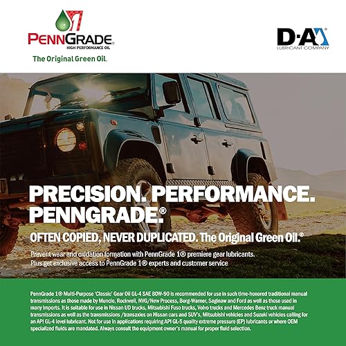 Miniatura 3 de Penn Grade 1 77296, clásico multiusos GL-4 SAE 80W-90, 12 cuartos de galón