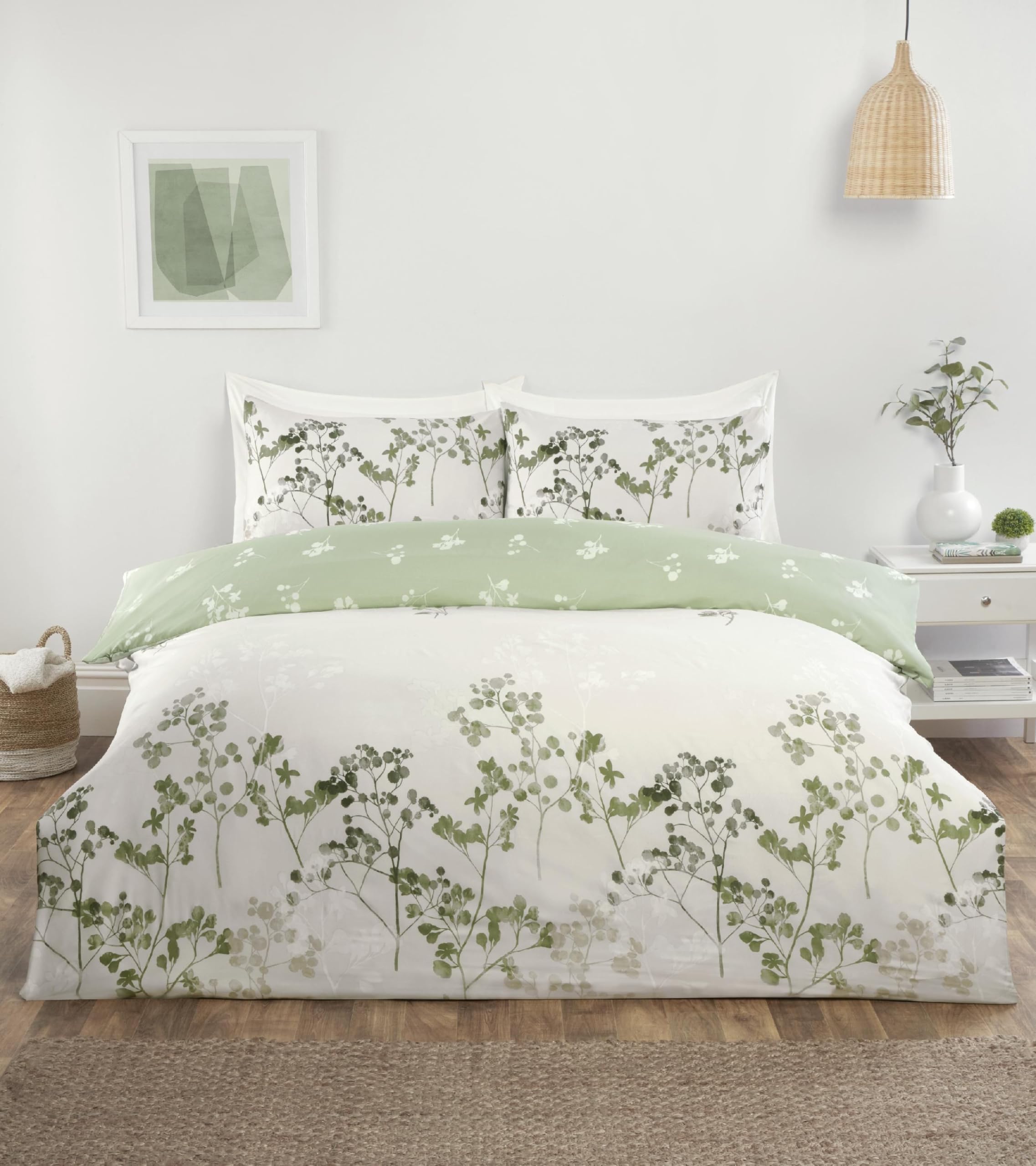 Parure de lit complète Shadow Stems King Size pour lit double : finissez-en avec les draps trop courts