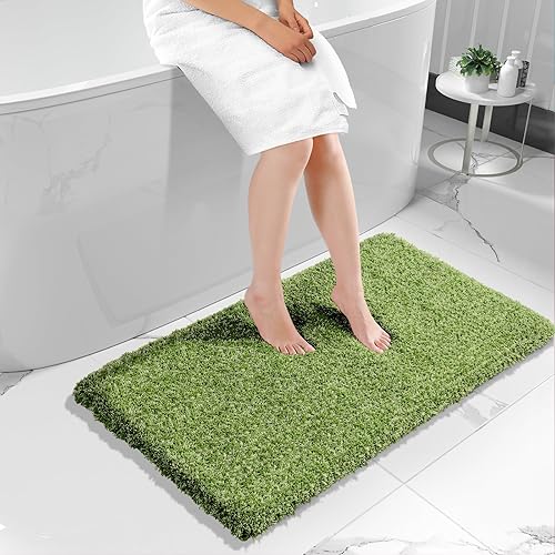 Miniatura 28 de Yimobra Alfombras de baño para baño, 32 x 20 pulgadas, ultra suaves y absorbentes de agua, alfombras de ducha de felpa antideslizantes, tapetes Gris