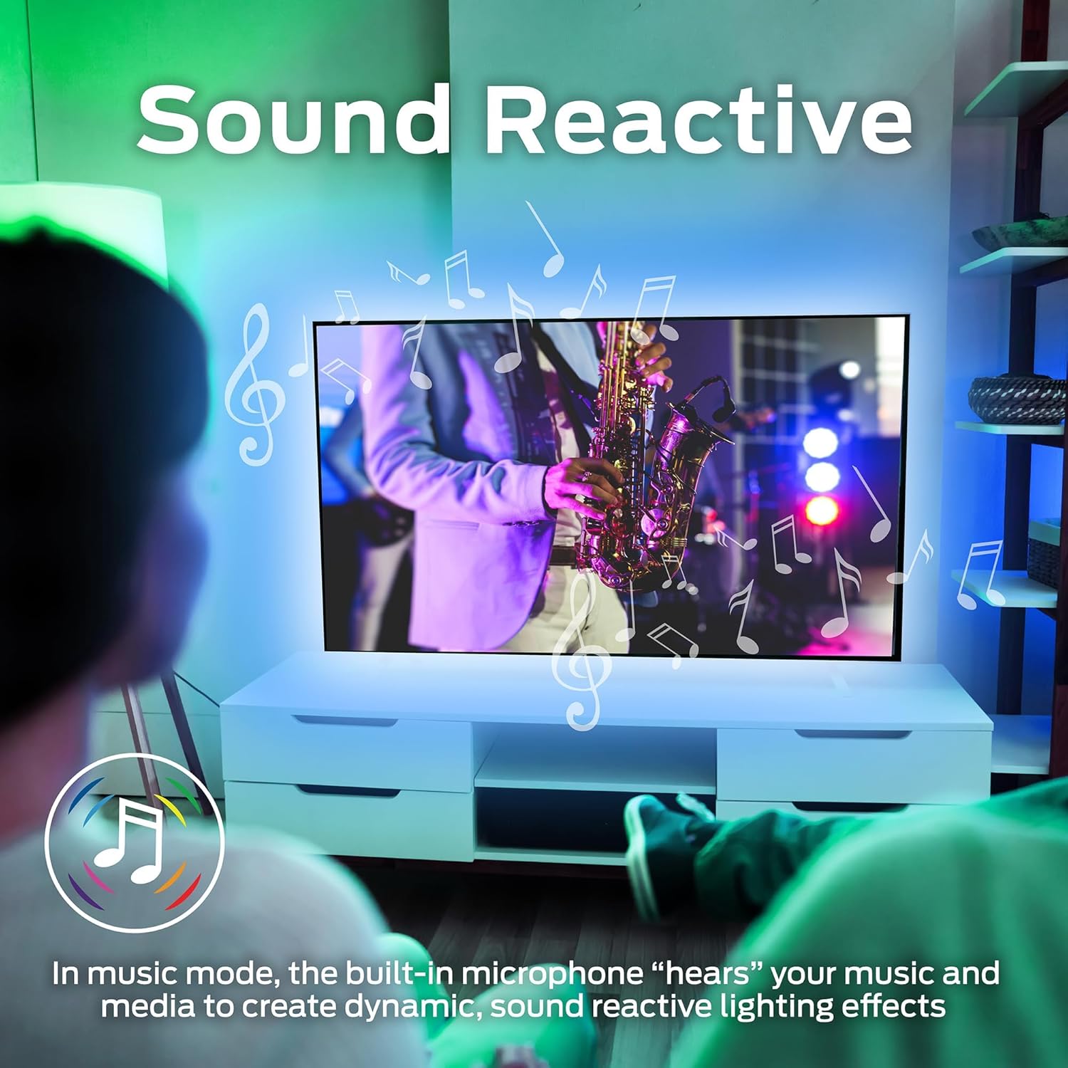 Monster Smart 100 Foot RGB+IC LED Strip Lights, Sound Reactive Strip Lights for Bedroom, App & Voice Control, RGB Light Strip for Room, Alexa Google Home, Razer Chroma Sync, 540 RGB+IC LED Lights