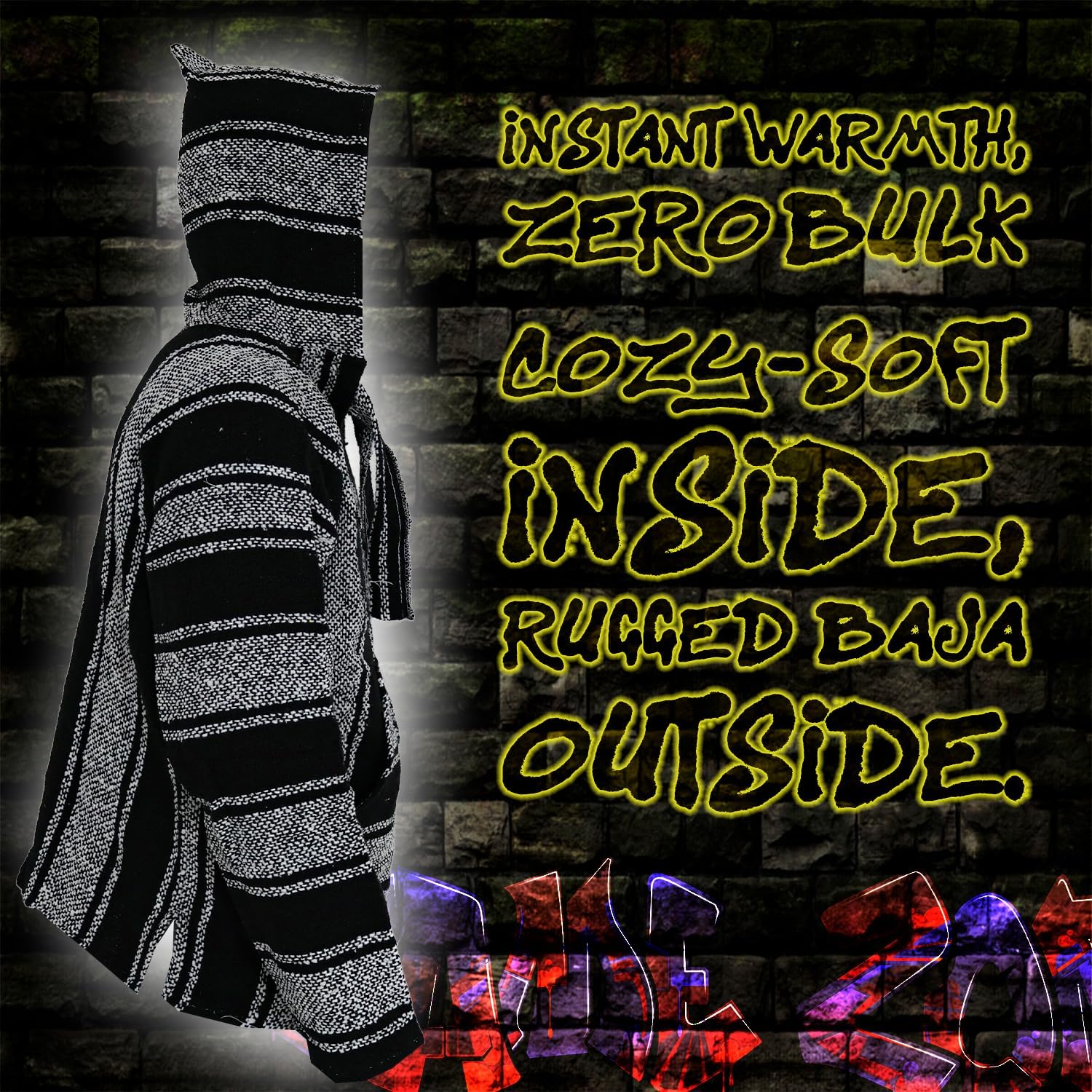 Cuitáxi drug rug -mexico sweater - baja jacket - baja poncho - mexican poncho - boho hoodie -mexican hoodie - - Image 6