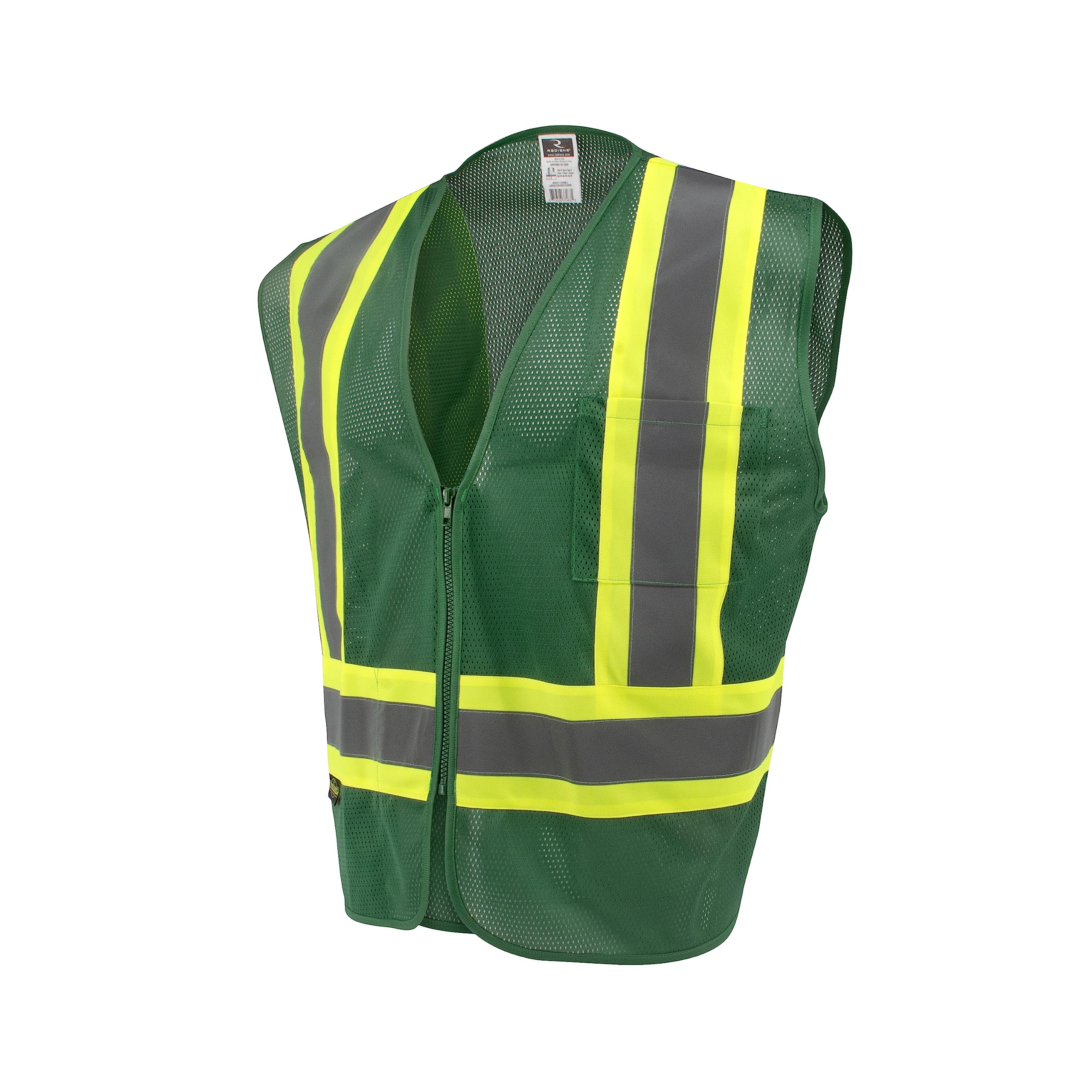 Radians SV22-1 Economy Type O Class 1 Safety Vest Size 2X-Large, Hunter Green Mesh with Contrasting Tape - 1 Each