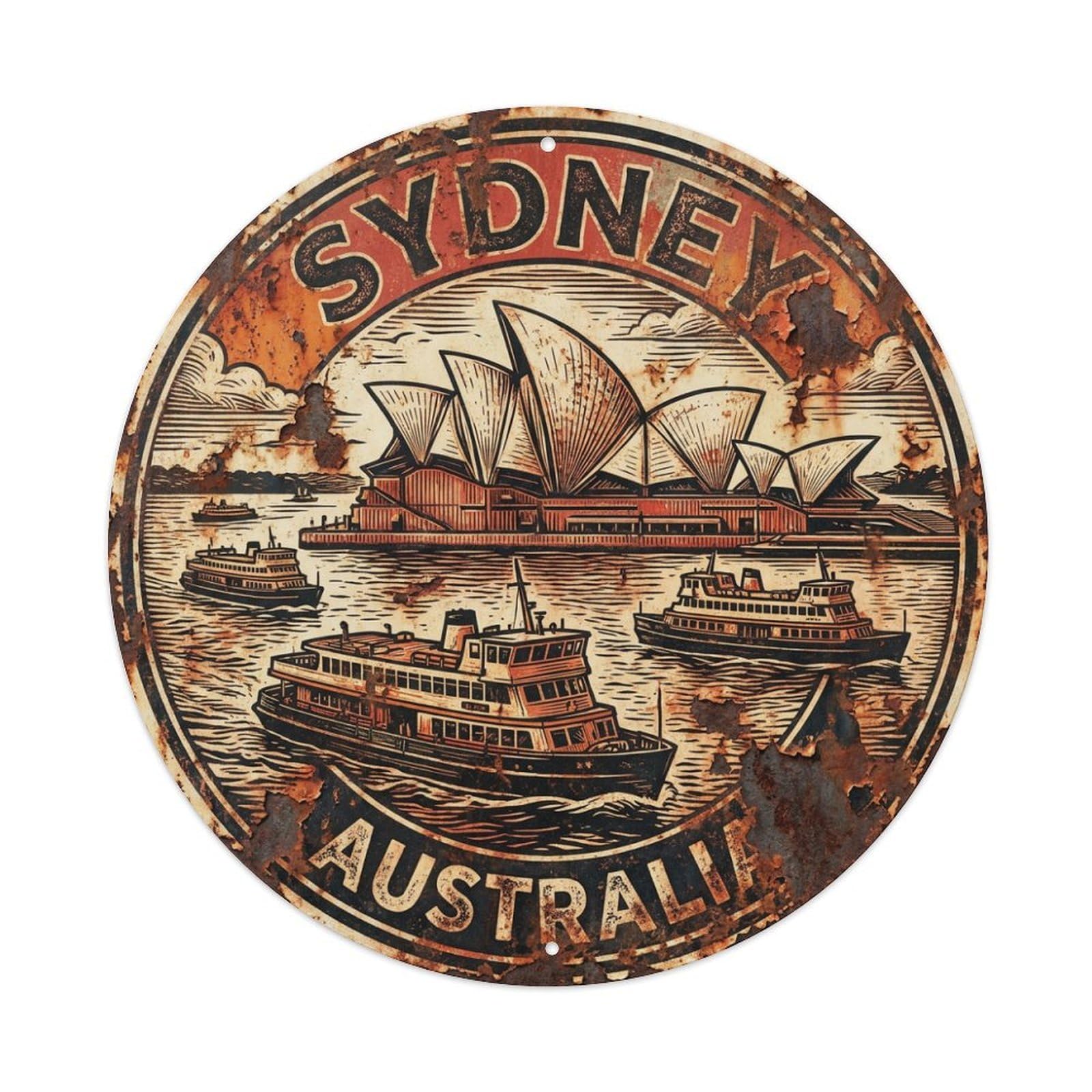 Vintage Travel Sydney Australia Beachgoer Metal Tin Sign
