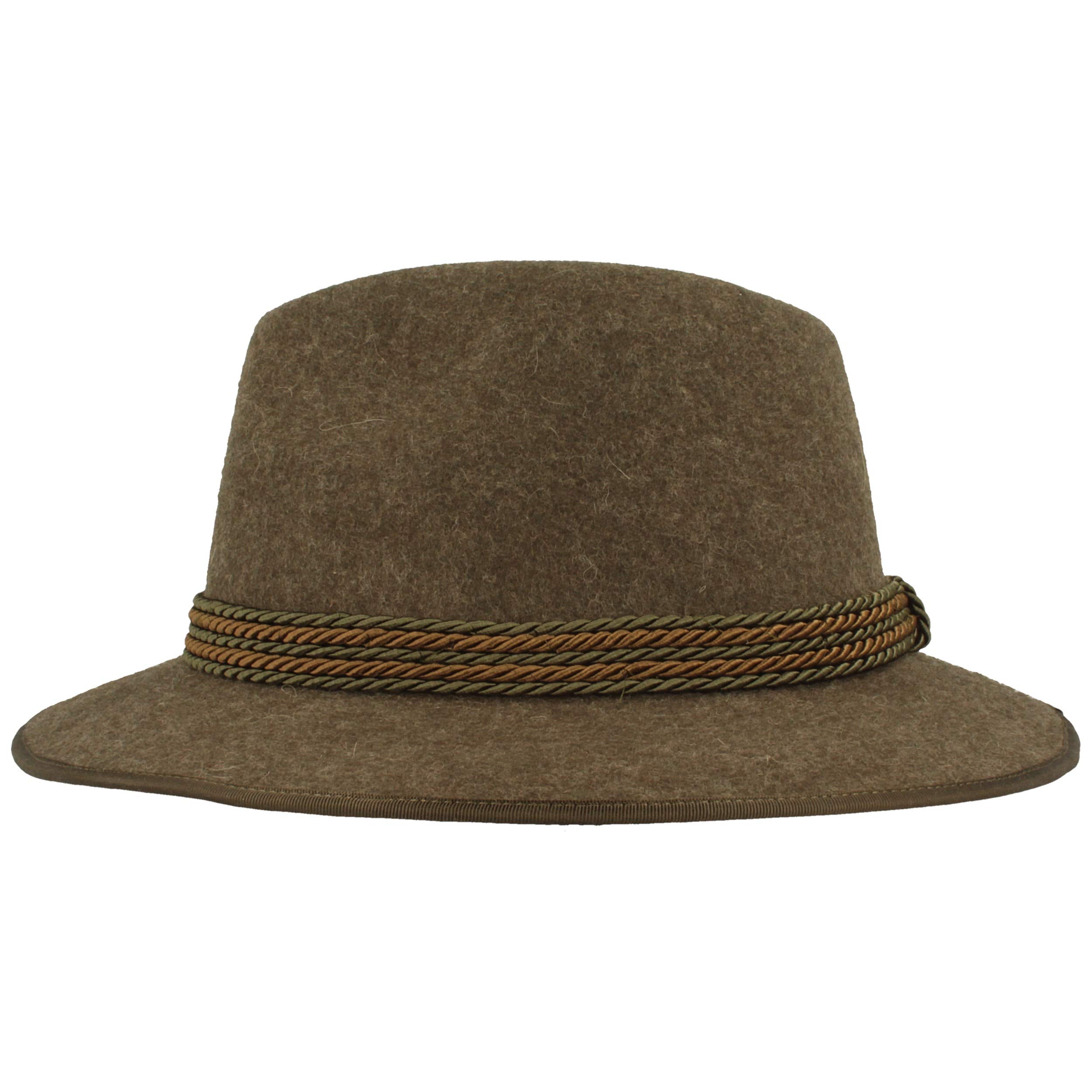 Original Wide Men's Costume Hat Felt Hat Men's Hat, Handmade from 100% Wool with Two Tone Cord Set & Edging, Traveller - Image 2