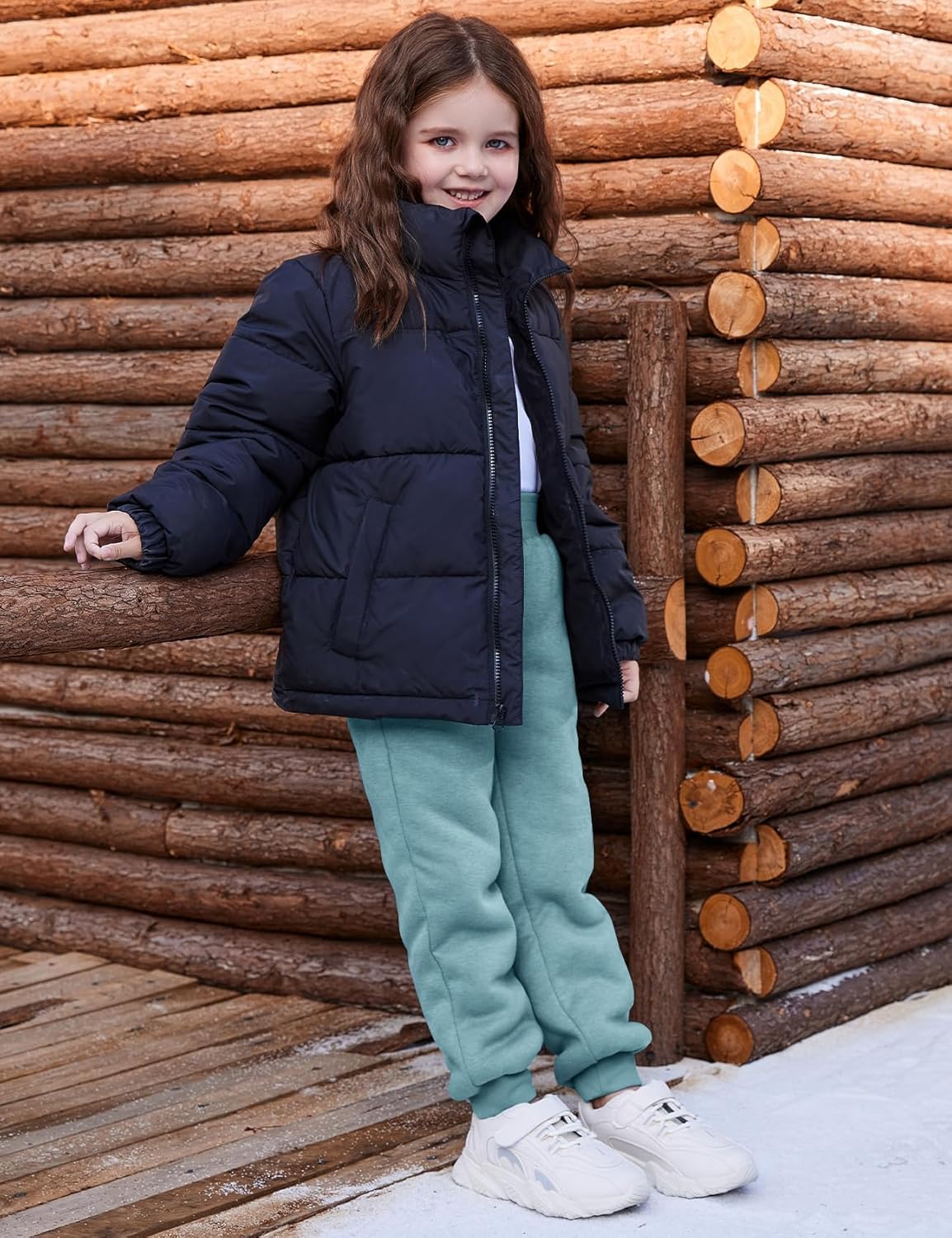 Flygo Girls Boys Fleece Joggers Sweatpants Sherpa Lined Winter Warm Elastic Waist Jogger Pants with Pockets - Image 5