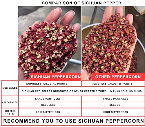 Miniatura 2 de LAQPPSS Granos de pimienta Sichuan prémium de 8 onzas (8.04 oz). Tiene gránulos grandes con forma de flor de ciruelo y es el entre los granos de