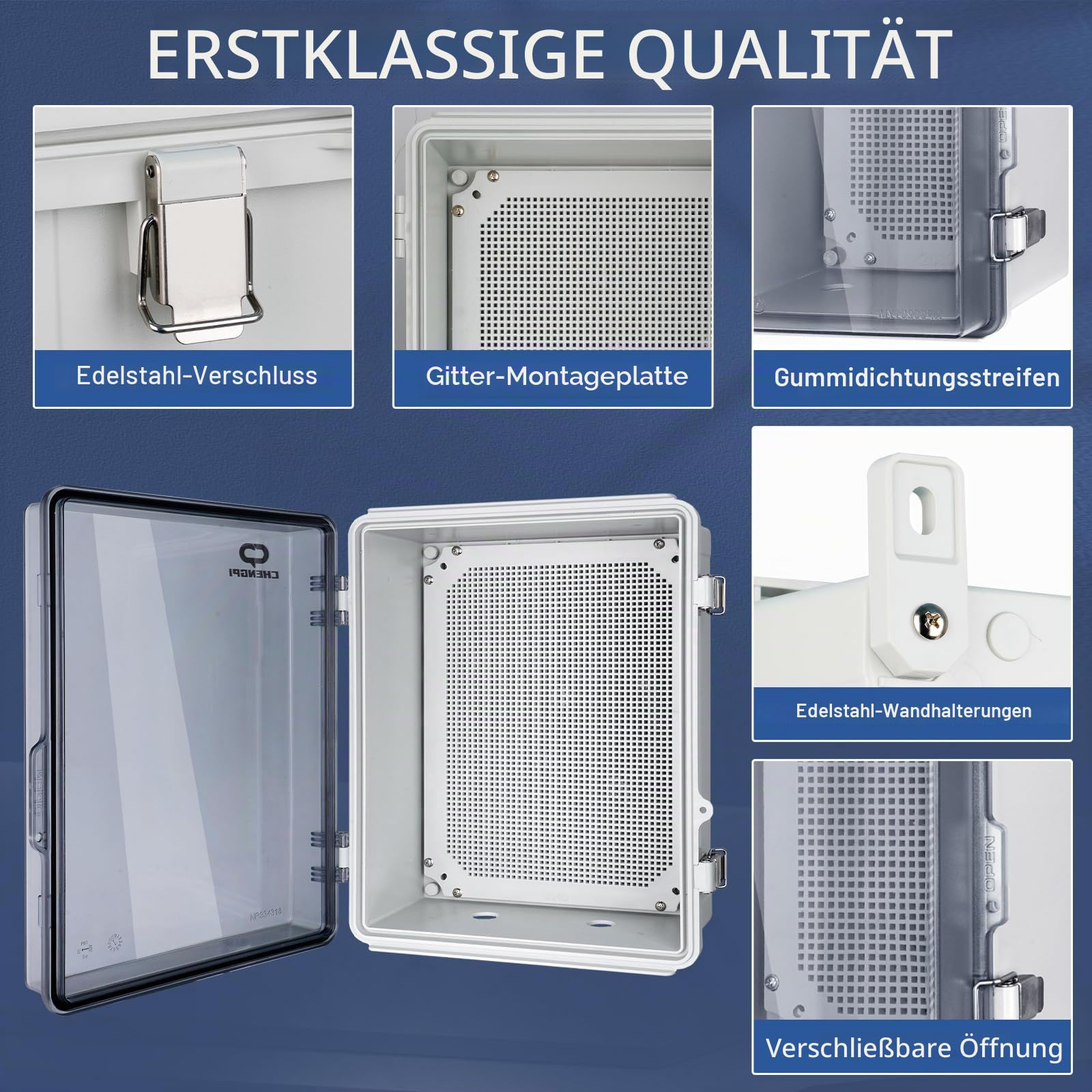 Wasserdichter Verteilerkasten für den Außenbereich,IP66 Abzweigkasten ABS Elektrisches Anschlusskästen,DIY Kunststoff Fall Verdrahtungs Schalter Box 330×430×180MM