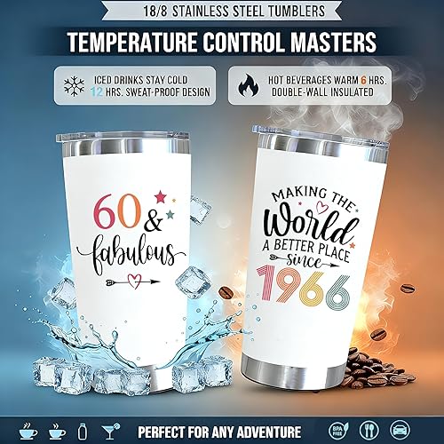 Miniatura 3 de Divertidos regalos de cumpleaños 60 para mujeres, ideas de decoración de cumpleaños 60 en 1966, ideas para ella, regalo para mujer que cumple 60