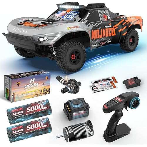 Hosim 6S RTR 1/8 Brushless RC Cars for Adult Fast 60mph, Professional Hobby Short Course RC Truck 4x4 Off Road, Electric High Speed Remote Control Car Waterproof Monster Trucks with 6S Batteries