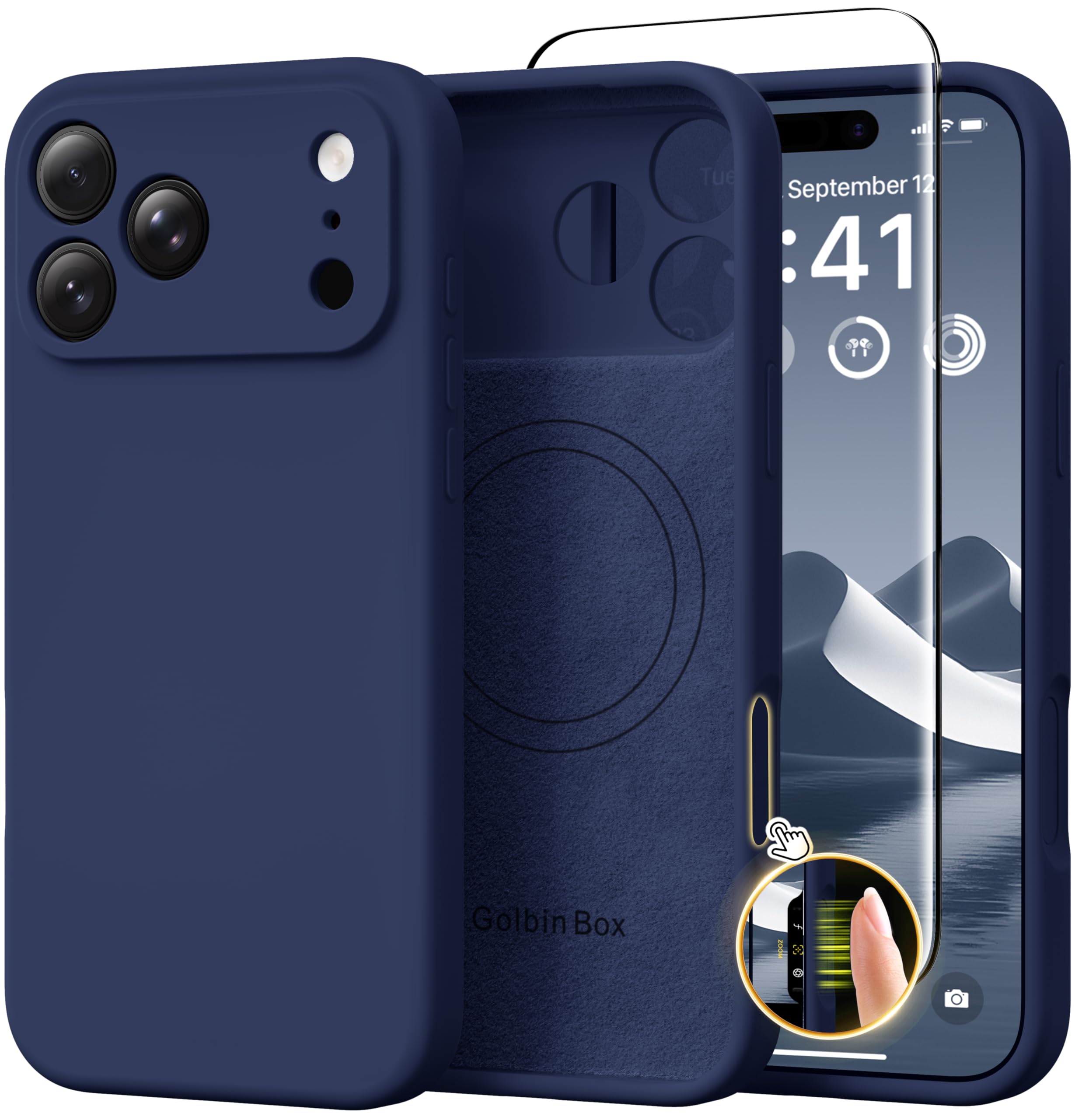 GolbinBox Magnetic for iPhone 18 Pro Case/17 Pro Case, Dark Blue