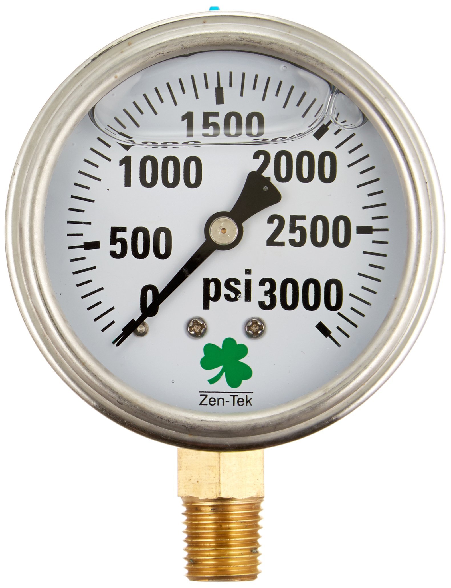 Jauge de pression Zenport glycérine 3000 PSI pour stopper les pannes mécaniques
