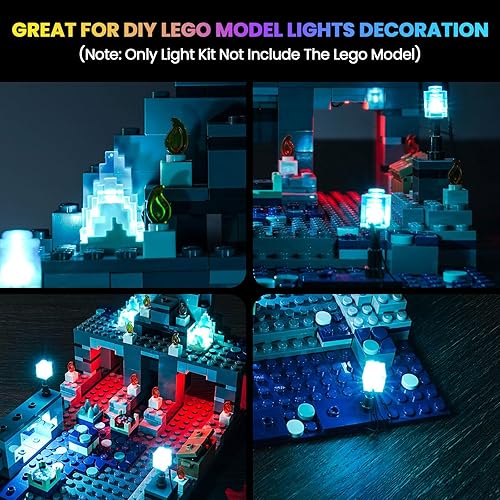 Miniatura 3 de Kit de luces LED mejorado compatible con Lego Minecraft The Deep Dark Battle Set, decoración de luces compatible con Lego 21246 (modelo no incluido)