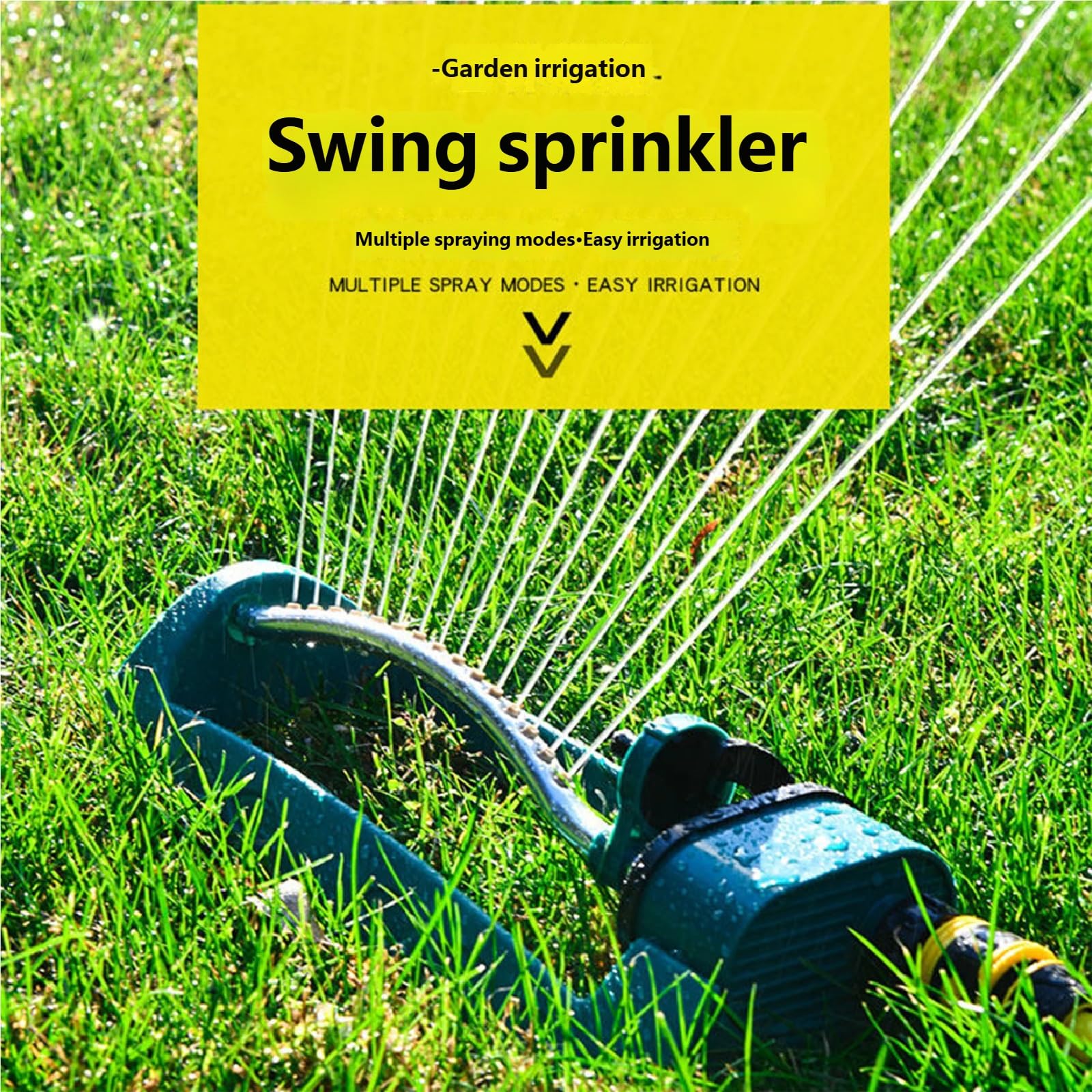 Irrigatore Oscillante per Prato, Rotazione Automatica a 360° per Giardino, Cortile, Prato, Orto e Patio(10m)