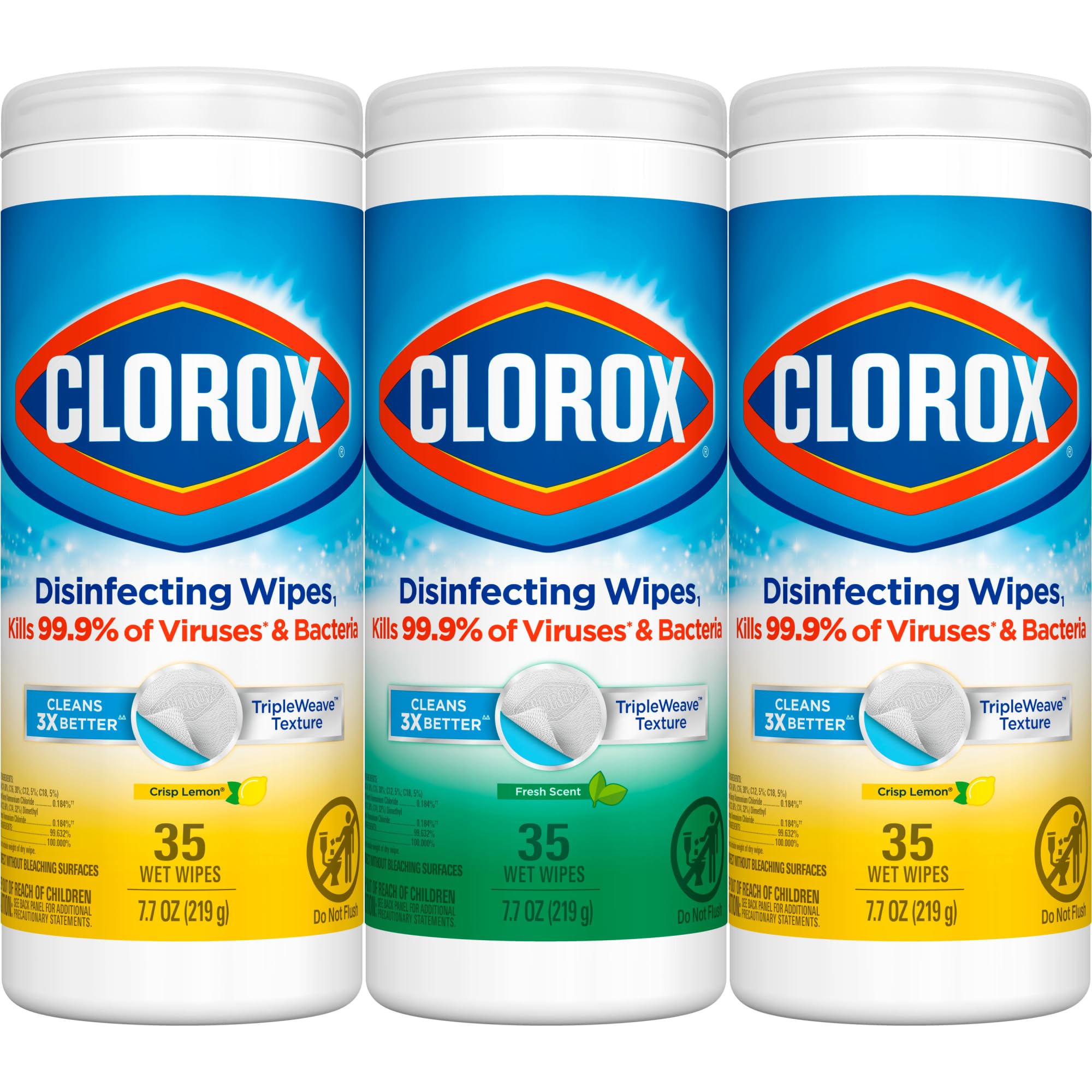 Clorox Disinfecting Wipes 35 Wipes Per Tub Pack Of 3 Tubs