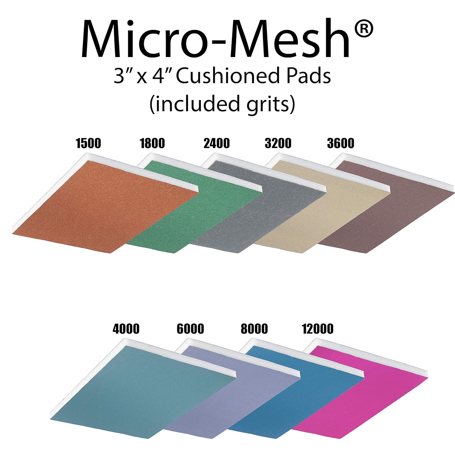 3 x 4 Micro-Mesh TM Sanding Pads 9 Grits
