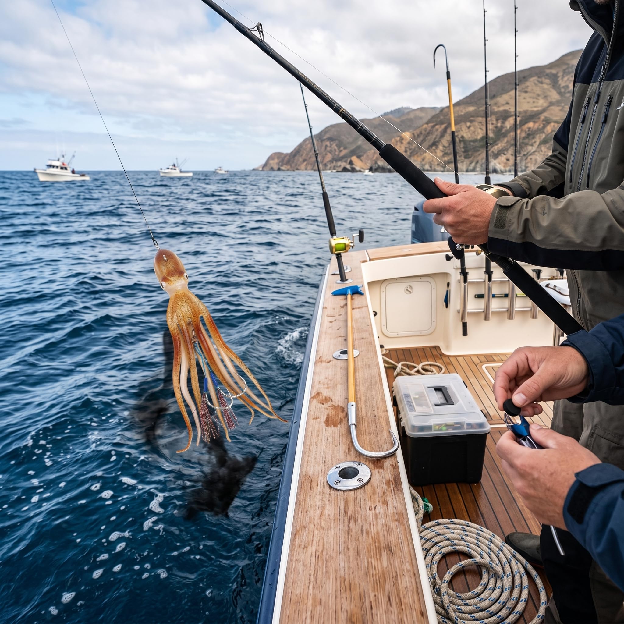 Lot de 5 leurres de pêche Souples, gabarits de calmar de Simulation pour la