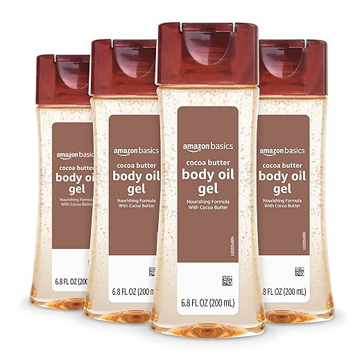 Amazon Basics Body Oil Gel with Cocoa Butter, 6.8 Fl Oz