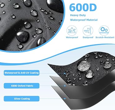 Outdoor Refrigerator Cover,600D Heavy Duty 100% Waterproof Upright Freezer Cover,Outside Stand Up Fridge Covers.Front Can Be Rolled-Up by Zippers.(Black,20 W x 20 D x 21 H)