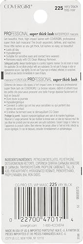 Miniatura 3 de COVERGIRL Máscara de pestañas súper gruesa profesional impermeable 225 muy negra 03 oz