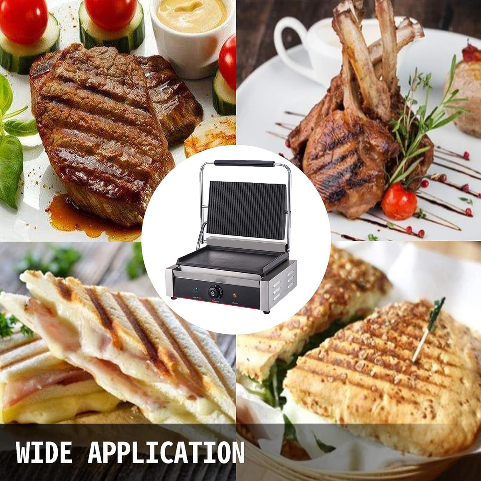 Caterers Grill, 1800 W Elektryczny Grill Kontaktowy Patelnia, Prasa Grill Nieprzywierająca Na Zewnątrz Kemping Gotowanie Kanapki Stek Mięso, Jadalnia, Kuchnia,OP-811C
