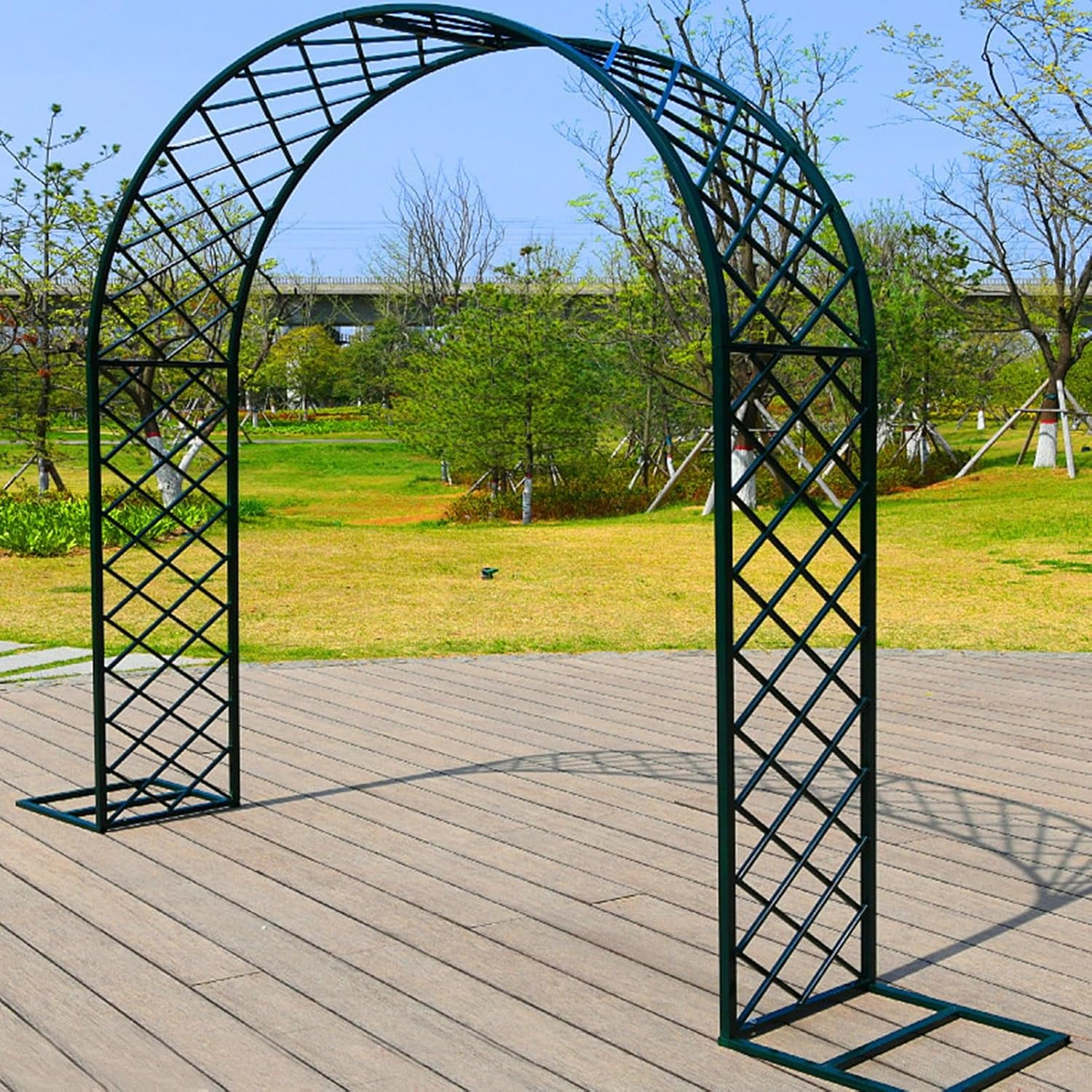 Garden Arches, Iron Art Rose Arch, Metal Garden Arch, Indoor Garden Archway, Climbing Plants Support pergola, Garden Trellis Arches Decor, Outdoor, Backyard, Lawn Garden Arbor (Color : Green, Size :