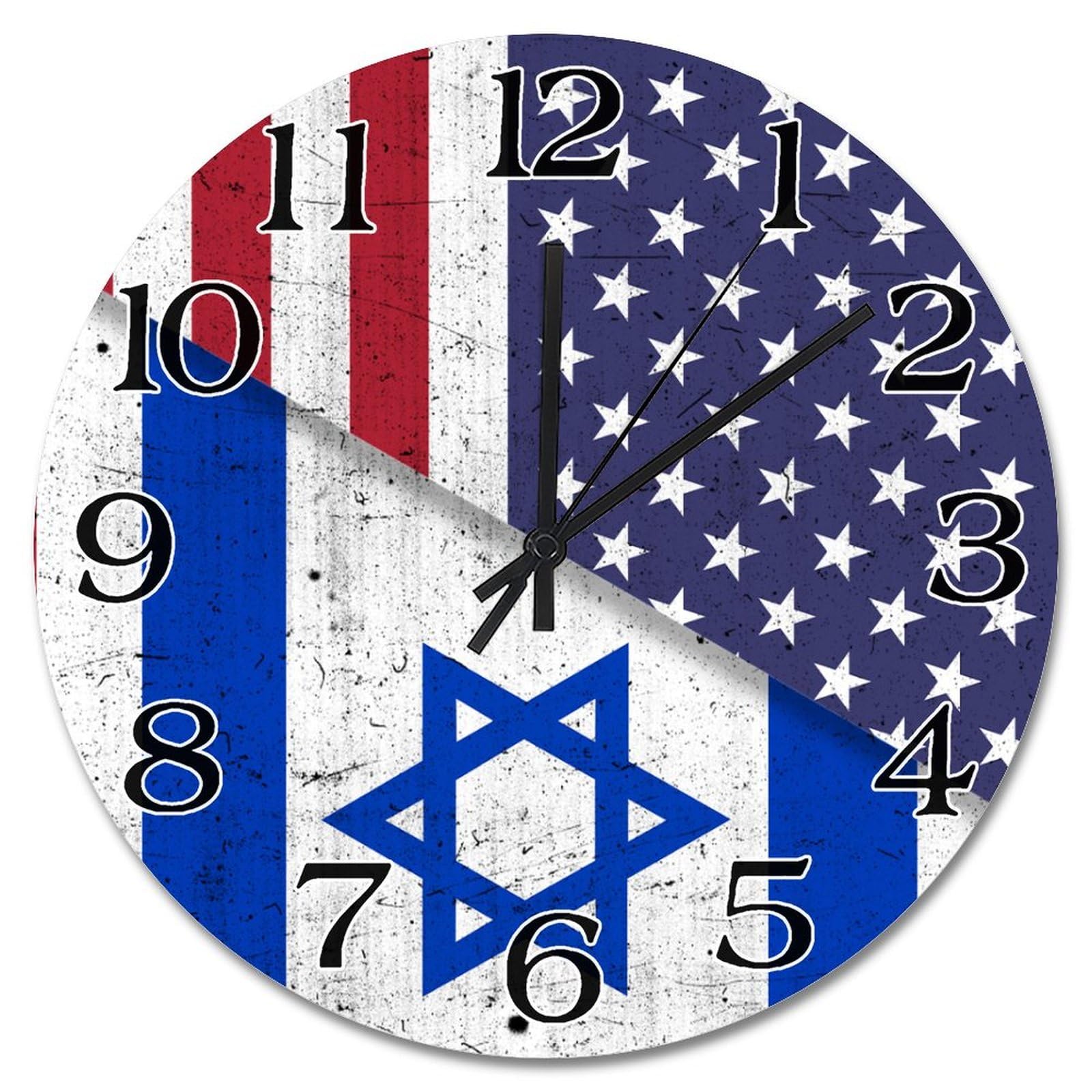 Horloge rustique Israël 25,4 cm : l'objet déco pour chambre et bureau
