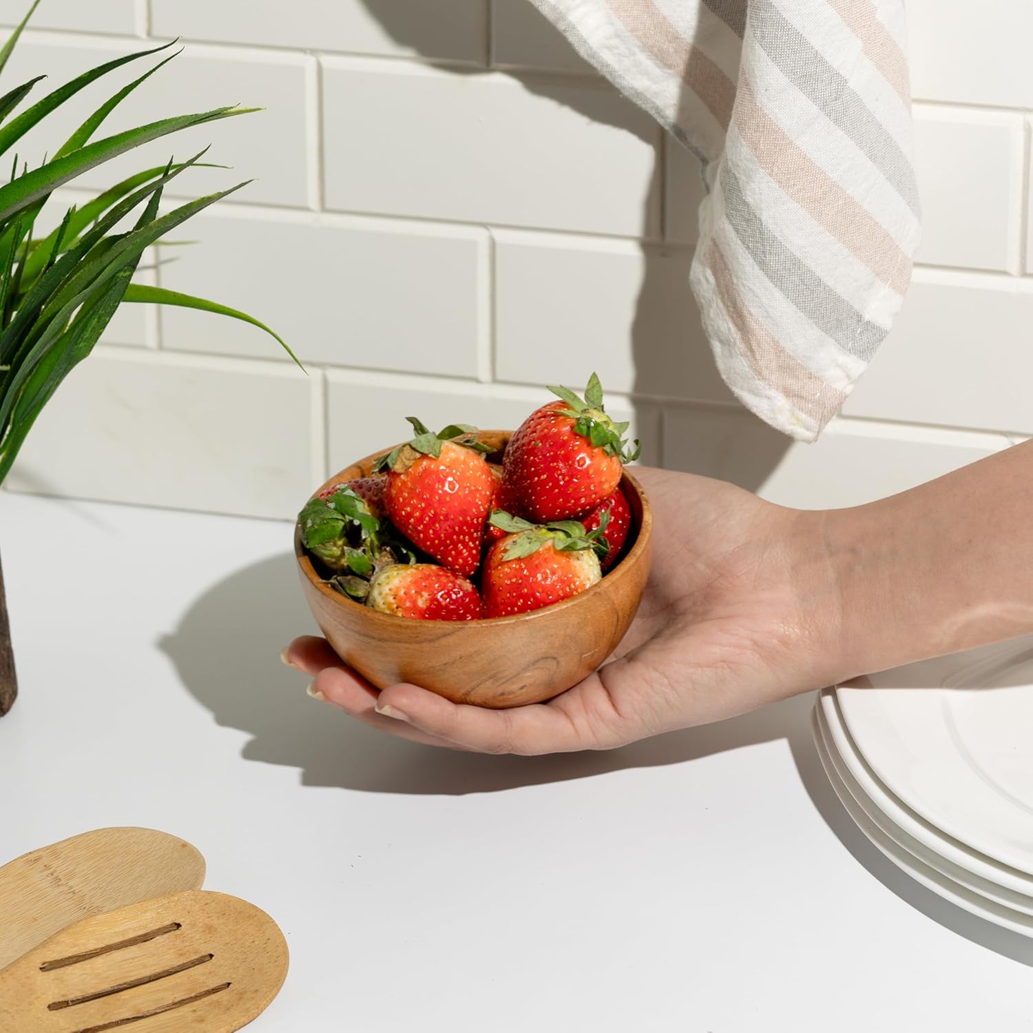 Set of 6 small acacia wood dessert bowls 4.2 * 2 inches | 8 oz capacity | Charcuterie accessories | use for dipping, condiments, nuts, ice cream, snacks, sauce, dips