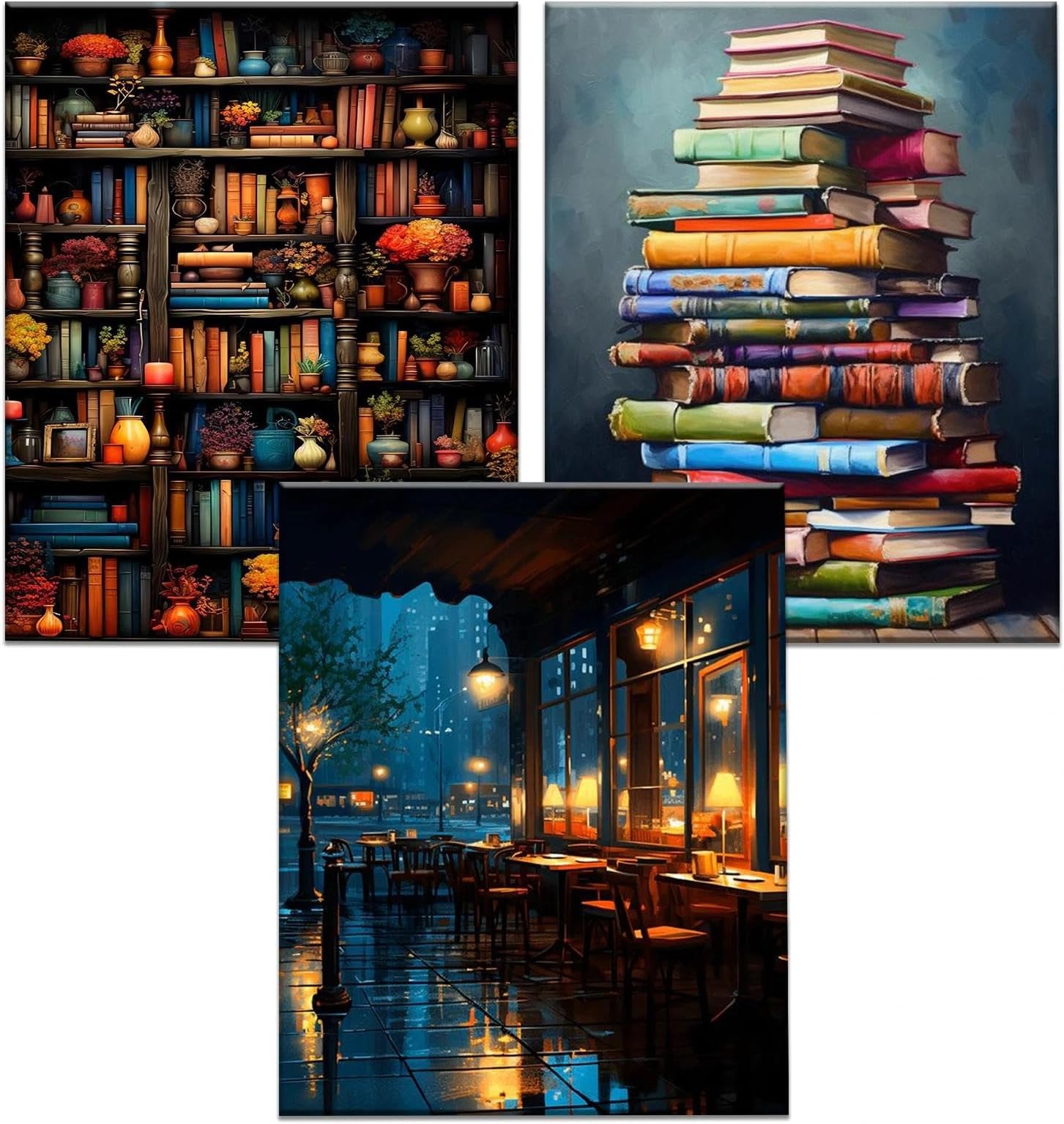 YALKIN 3 Packs Paint by Numbers Kits for Adults(16x20in/40x50cm), Painting by Number Kits On Canvas,Without Frame DIY Color Oil Painting Acrylic Paints,Home Wall Decor Christmas