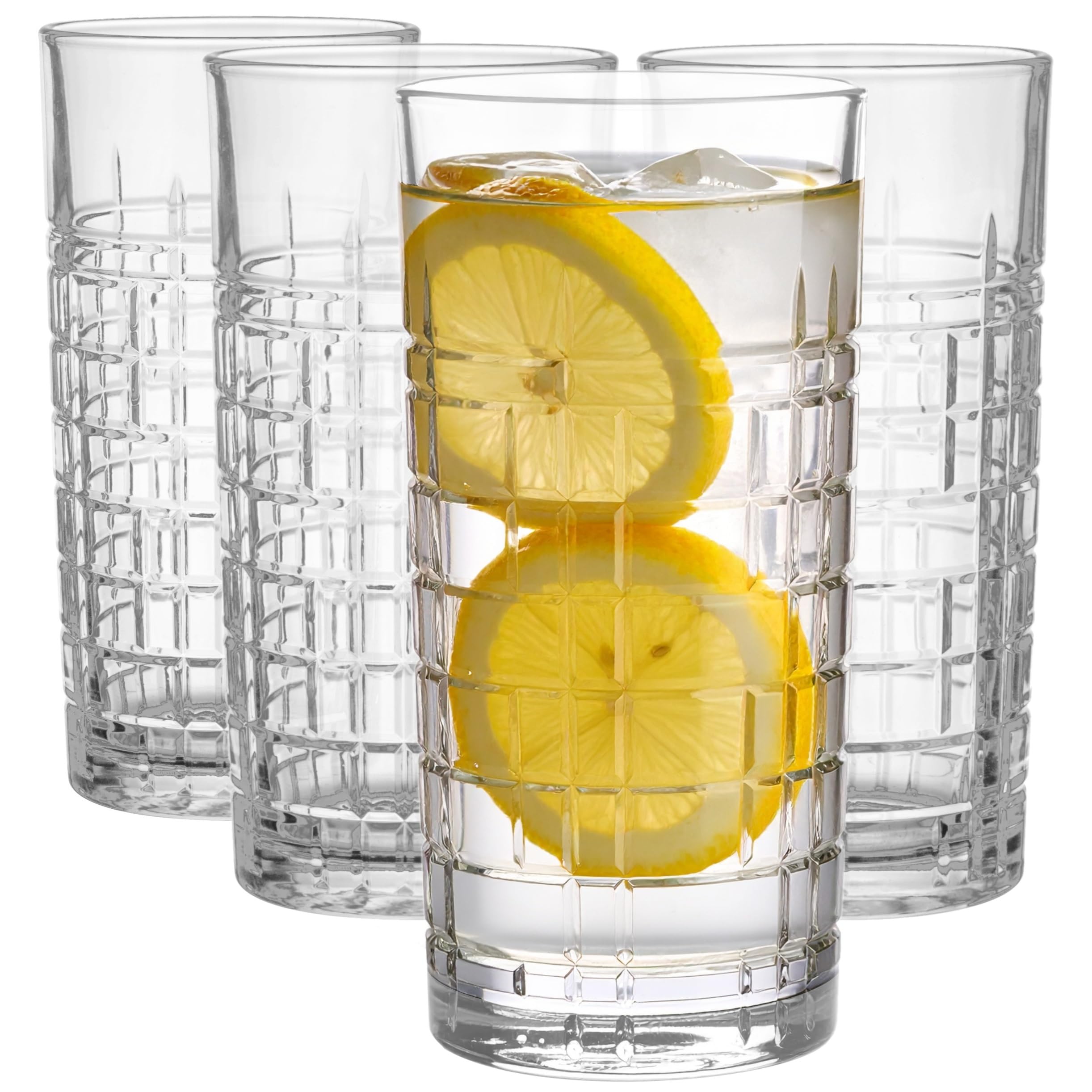 Glasmark KROSNO 1992 Drinking Glasses Set Long Drink Glasses 4-Piece 320 ml Water Glasses Juice Glass Juice Water Glass Ground Dishwasher Safe
