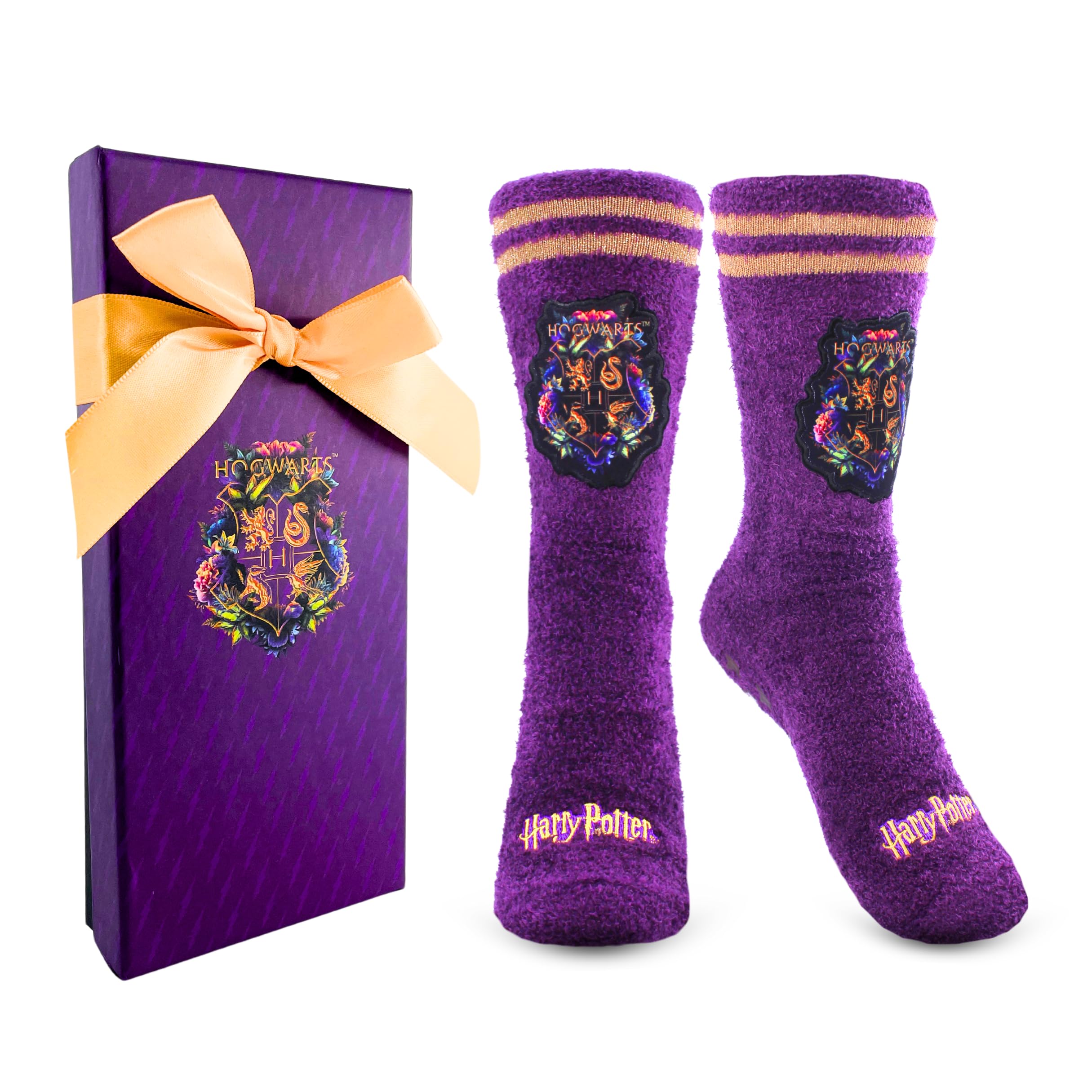 Cadeau Femme Harry Potter Chaussettes Harry Potter Poudlard - Antidérapantes Maison - Cadeau Fan - Noir Produit Dérivé Harry Potter
