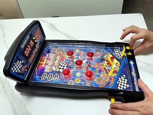 Miniatura 3 de Máquina de pinball, juego electrónico de pinball de mesa, pinball de mesa de 16.5 pulgadas con luces y sonidos, marcador digital LED, adecuado para